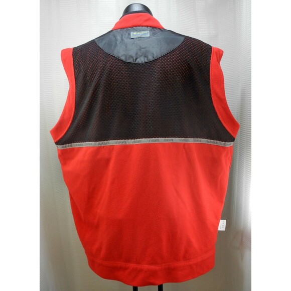 Descente International Red Black Fleece Zip Front Vest - Men's L - Picture 5 of 7